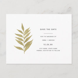 Elegant Guldblad Spara Datum Inbjudan Vykort