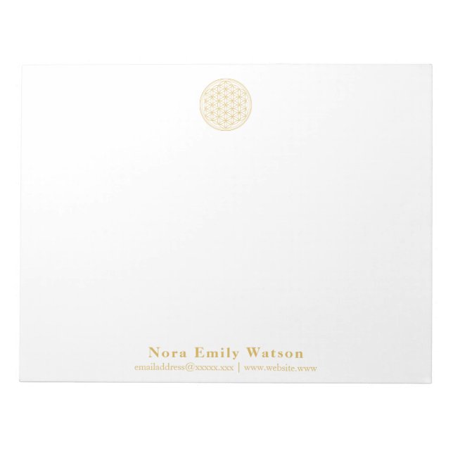 Elegant Guldblomma Livets Professionell Stor Anteckningsblock (Framsida)