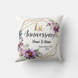 Elegant guldblommig 1-årsjubileum kudde