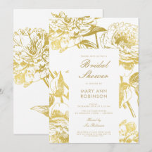 Elegant guldblommig bröllopsdusch