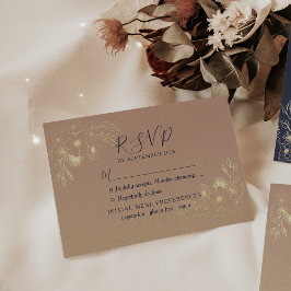 Elegant guldblommig modern RSVP-kort för bröllop OSA Kort