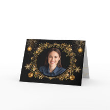 Elegant guldblommig nyårsfestinbjudan