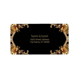 Elegant guldbord adressetikett