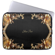 Elegant guldbordad laptopsleeve