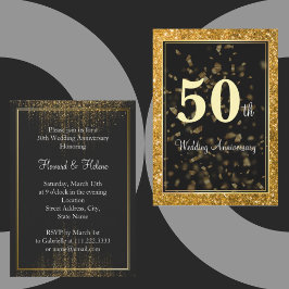 Elegant guldbröllopsfirande 50-årsjubileum inbjudningar