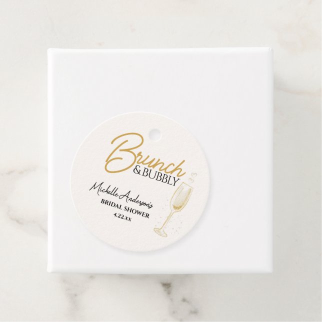 Elegant guldbrunch & Bubbly bröllopsfest  Gåvor Etiketter (På plats)
