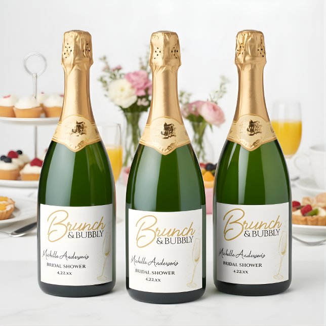 Elegant guldbrunch och bubbel Bröllopsdusch  (Skapare uppladdad)