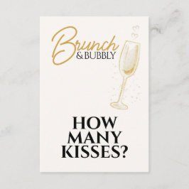 Elegant guldbrunch och bubblig bröllopsduschskylt tilläggskort