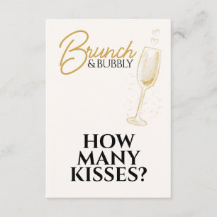 Elegant guldbrunch och bubblig bröllopsduschskylt tilläggskort