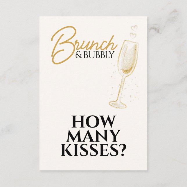 Elegant guldbrunch och bubblig bröllopsduschskylt tilläggskort (Framsida)