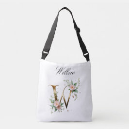 Elegant guldbukett Brev W Crossbody-väska Axelväska