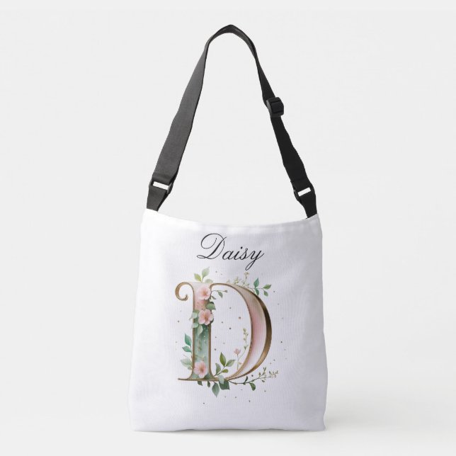 Elegant guldbukett brevbagsrem D Crossbody-väska Axelväska (Framsida)