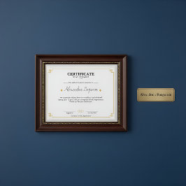 Elegant Guldcertifikat för prestation Yrke