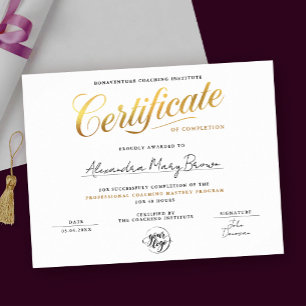 Elegant guldcertifikatlogotyp Grundläggande diplom Poster