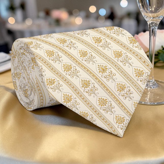 Elegant gulddamask specialdesignad slips (Skapare uppladdad)
