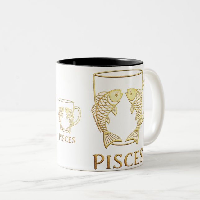 Elegant gulddesign Muggdelar Set Två-Tonad Mugg (Framsida höger)