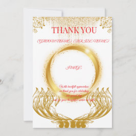 Elegant gulddesign Tacksamhetskort på vit bakgrund Tack Kort