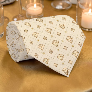 Elegant gulddiamantmönstrad specialbeställd slips