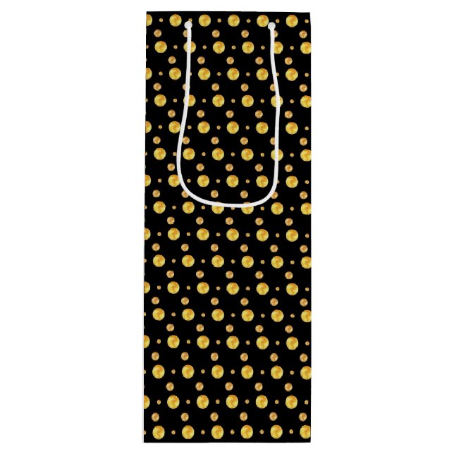 Elegant Gulden polka dots på svart (Framsidan)