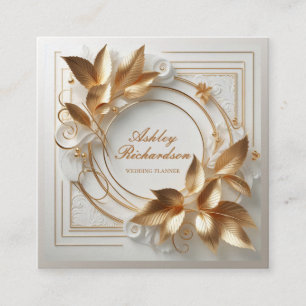 Elegant guldf floral visitkort