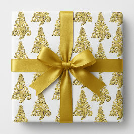 Elegant guldfärgad och vit julgran presentpapper