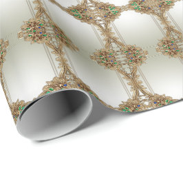 Elegant guldfärgad prydlig inslagspapper presentpapper