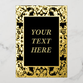 Elegant guldfärgat blankkort med Baroque Ram