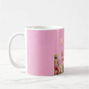 Elegant guldfblommig typografi kaffemugg