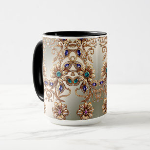 Elegant guldförtöjda blomstermugg mugg