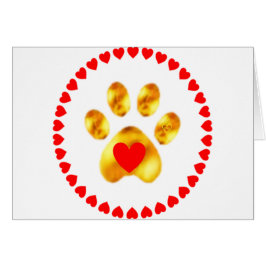 Elegant guldfot med hjärtan hälsningskort