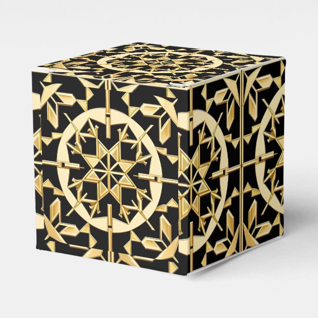 Elegant guldgeometrisk mönsterkonst presentaskar (Framsidan Sidan)