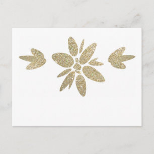 Elegant guldglänsande blommig inbjudan vykort