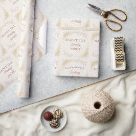 Elegant Guldglitter 70-årsdag Presentpapper