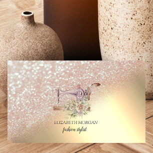 Elegant guldglitter Bokeh Ombre Visitkort