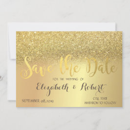 Elegant guldglitter bokeh Save The Date Spara Datumet