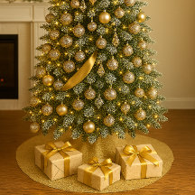 Elegant guldglitter julgran kjol
