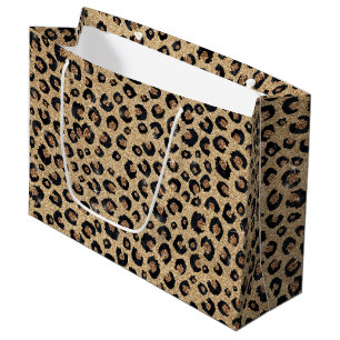 Elegant guldglitter svart leopardtryck
