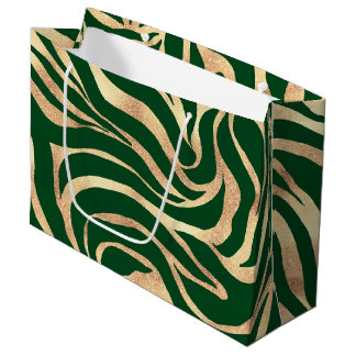Elegant guldglitter Zebra Grön Djurtryck