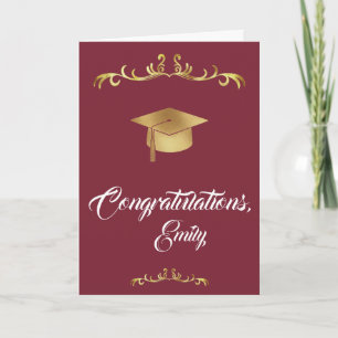 Elegant guldgrattis examenutexaminerad student kort