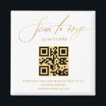 elegant guldhandskrift osa qr-kod bröllop magnet<br><div class="desc">modern minimalistisk golden handskriftsmagnet osa qr kod bröllop magnet</div>
