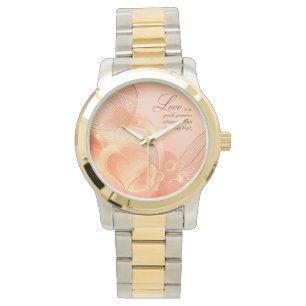Elegant Guldhjärta Romantik Konst Armbandsur