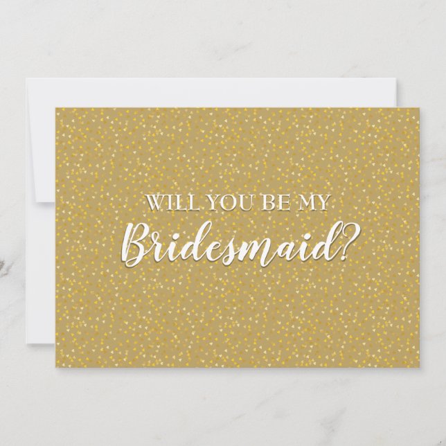 Elegant Guldhjärtan Brudtjänsteflicka, Bröllopsvit Inbjudningar (Framsida)