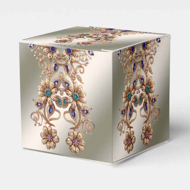 Elegant guldjuvel blommor favoritlåda presentaskar (Framsidan Sidan)