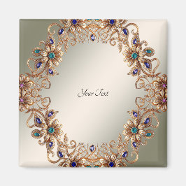 Elegant guldjuvel blommor magnet