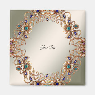 Elegant guldjuvel blommor magnet