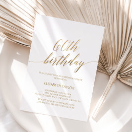 Elegant guldkaligrafi 60-årsdag inbjudningar