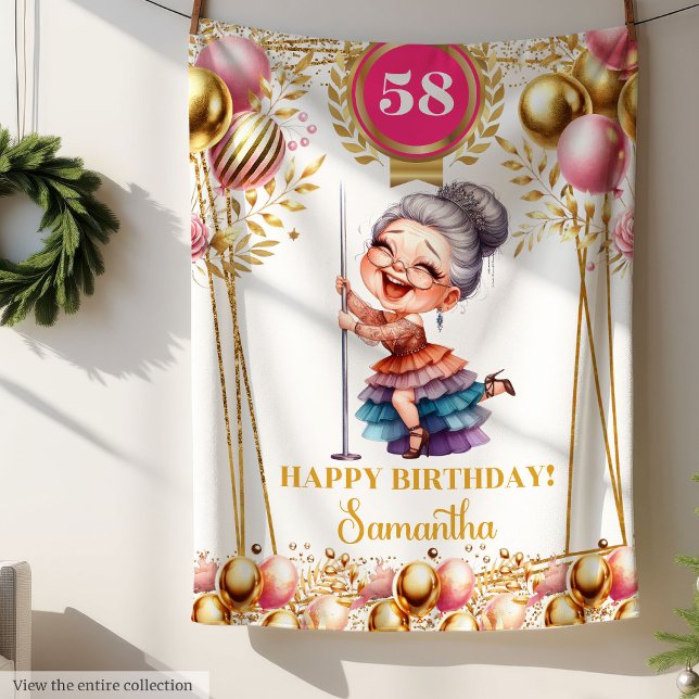 Elegant guldkindros rolig mormors presentfilt fleecefilt (Elegant Gold Blush Funny Grandma Gift Blanket)