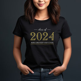 Elegant guldklass 2022 anpassad examen t shirt