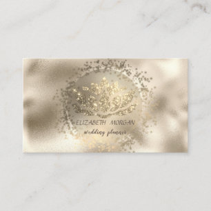 Elegant guldkonfetti glitterlotus metallisk visitkort