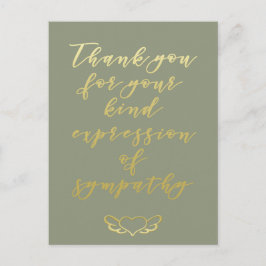 Elegant guldkrans - Tack för ditt medlidande Vykort